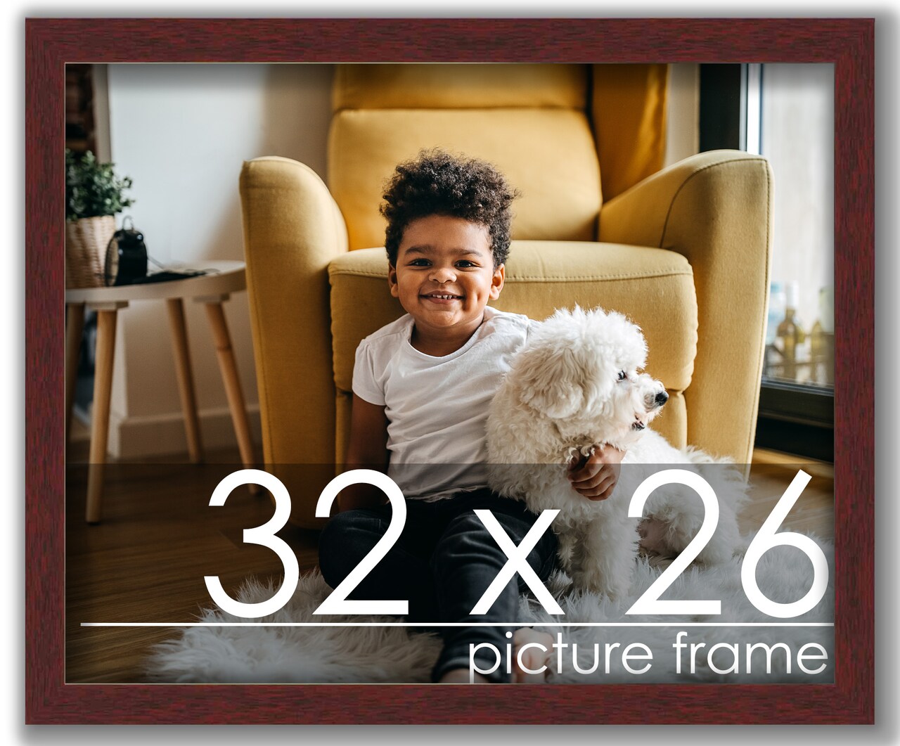 Minimalist Brown Picture Frame - UV Acrylic, Backing Board, Hanging Hardware Included